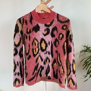 Animal Print Mockneck Sweater